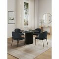 Manhattan Comfort 5-Piece Hathaway 47.24 Round Dining Set in Black with 4 Flor Dining Chairs in Black 4-DT03DC052-BK